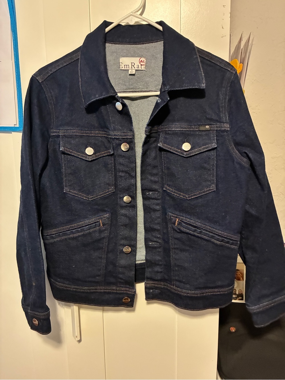Emrata x AG Jerrie Dark Blue Denim Jacket